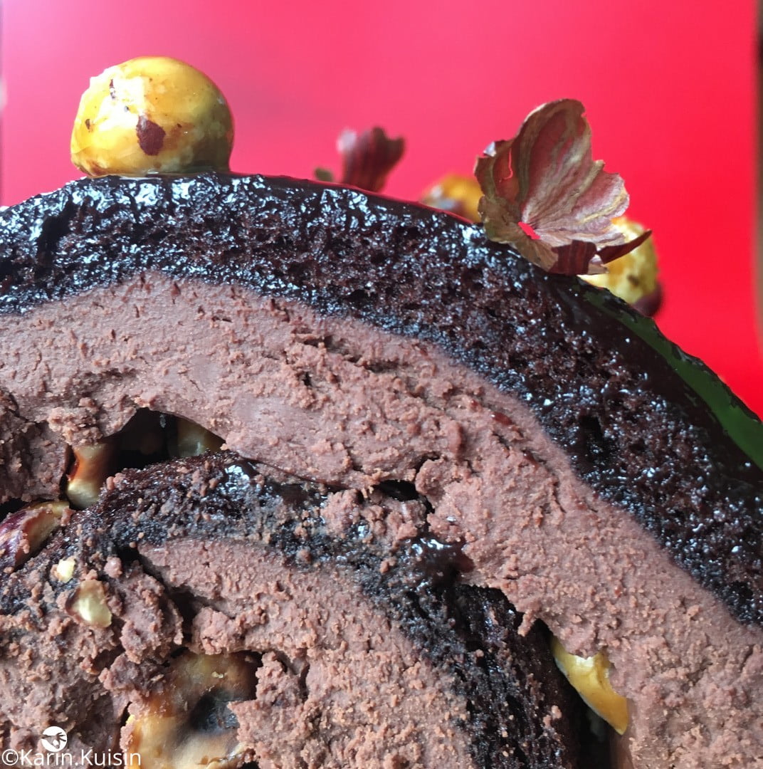 bûche roulé chocolat fruit sec