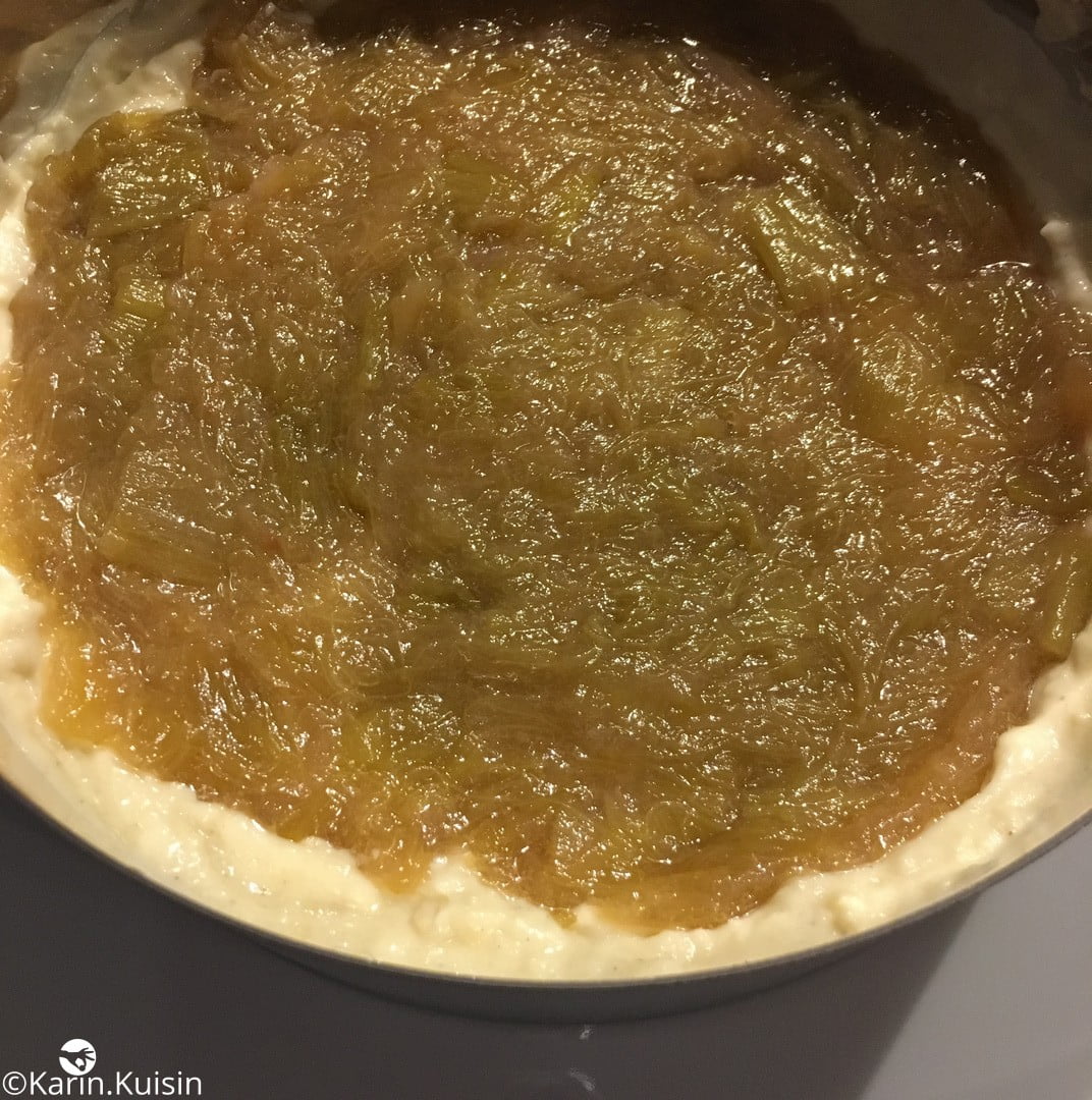 tarte meringuée rhubarbe montage