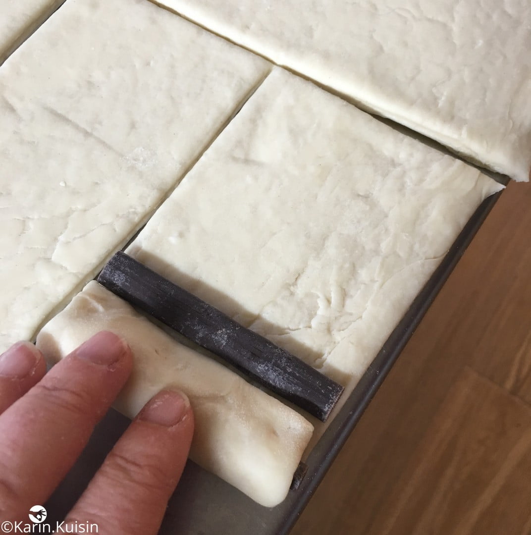 pâte feuilletée levée PLF détailler pain chocolat