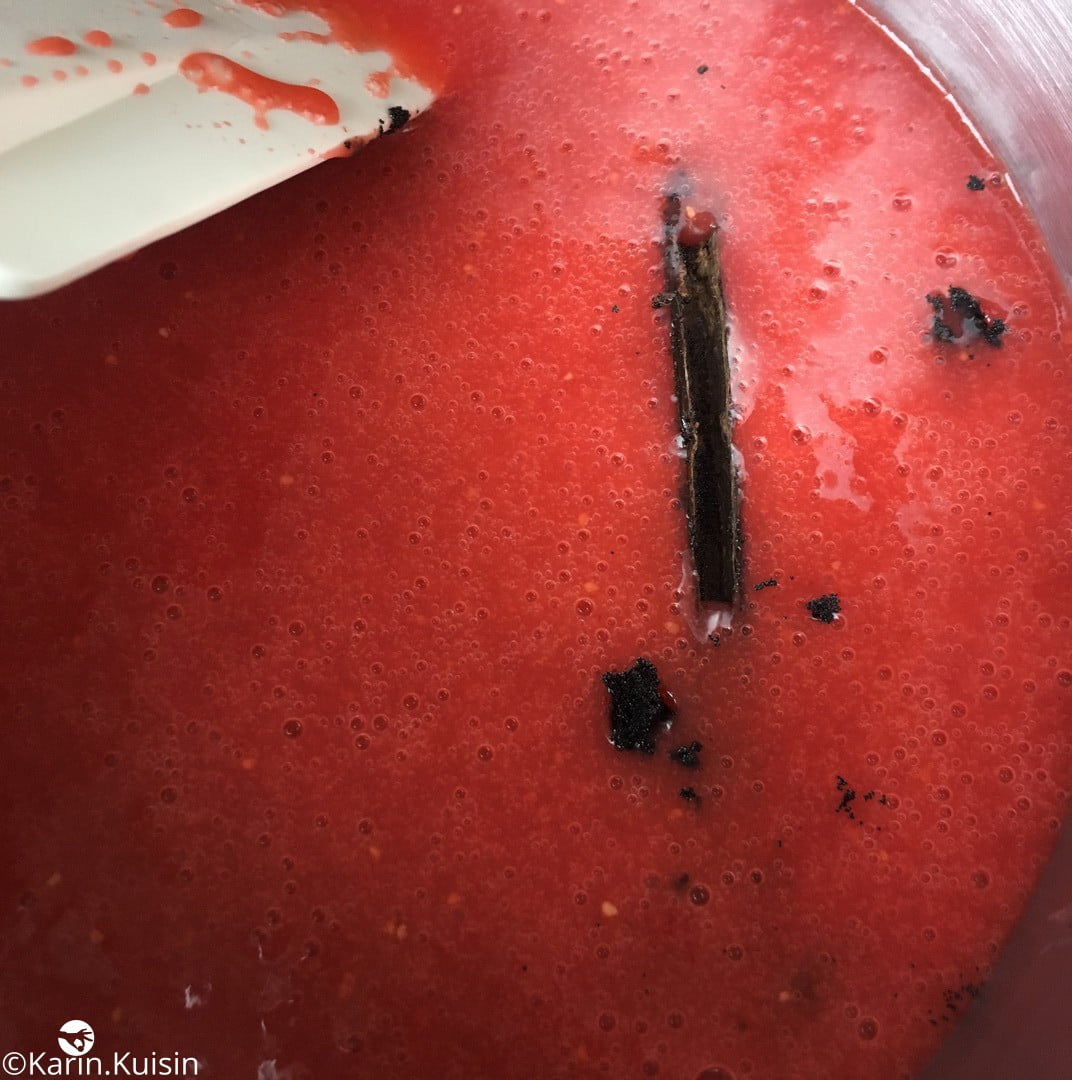 purée fraise vanille