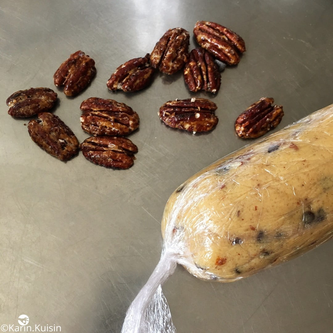 pâte cookie pécan rouler