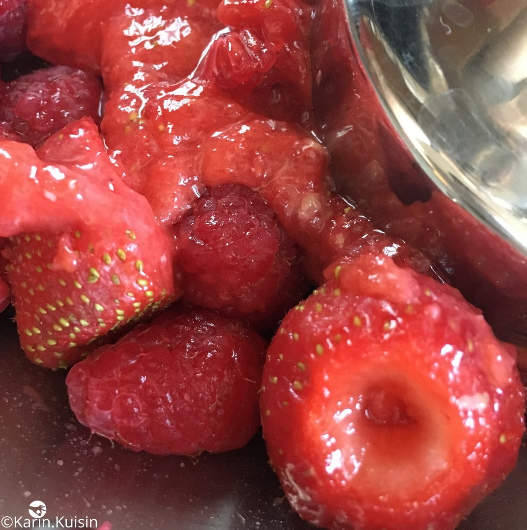 marmelade framboise fraise mixer