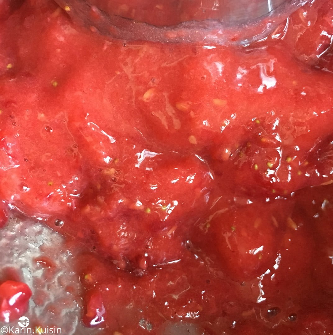 marmelade framboise mixer