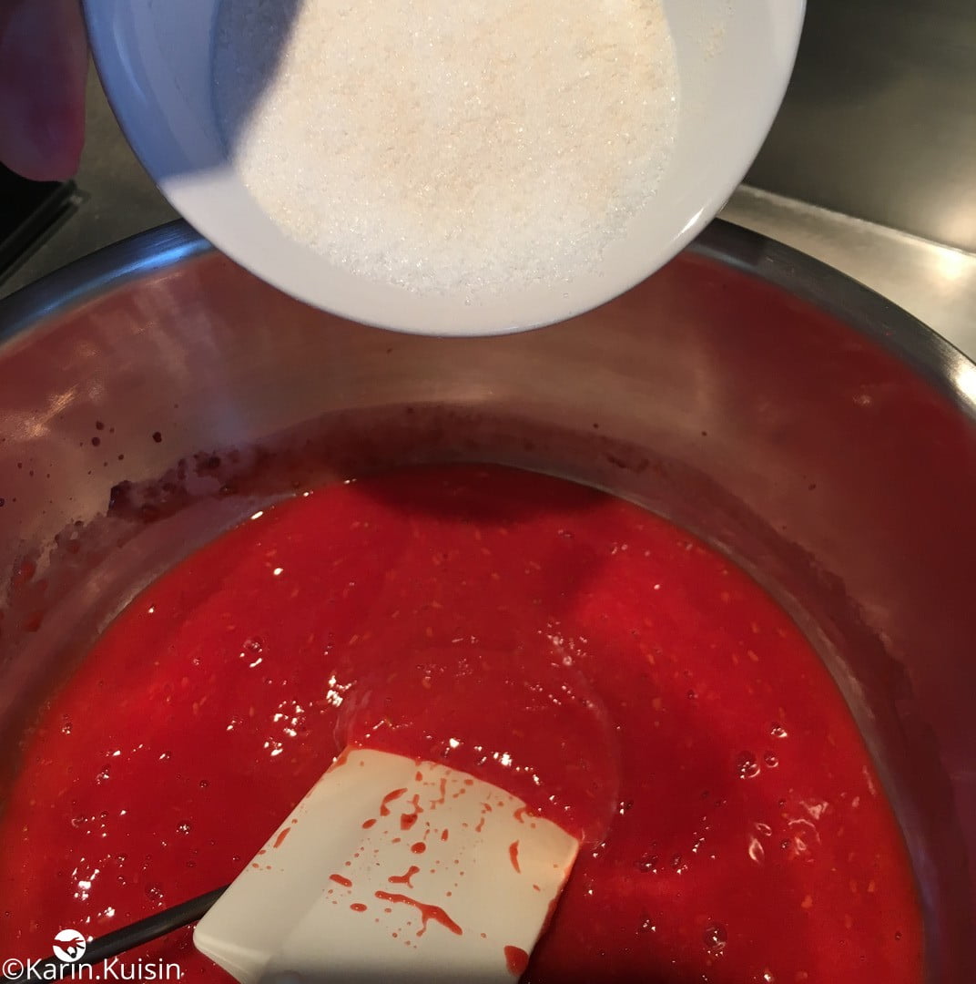 marmelade framboise pectine sucre verser