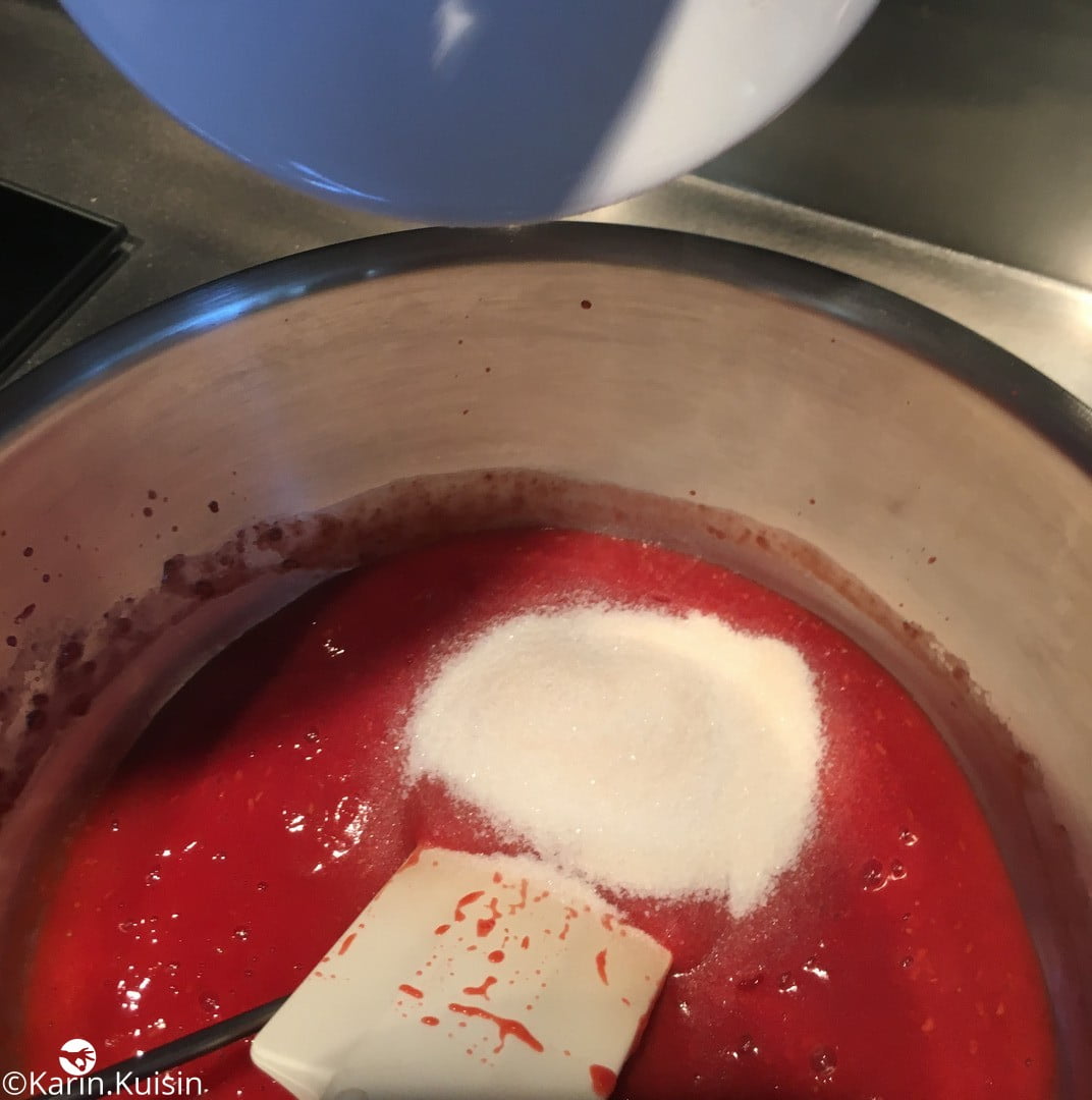 marmelade framboise pectine sucre verser