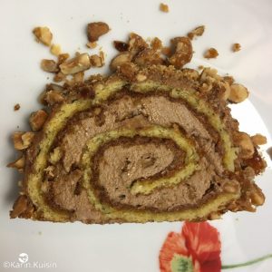 bûche noisette caramélisée final découpe