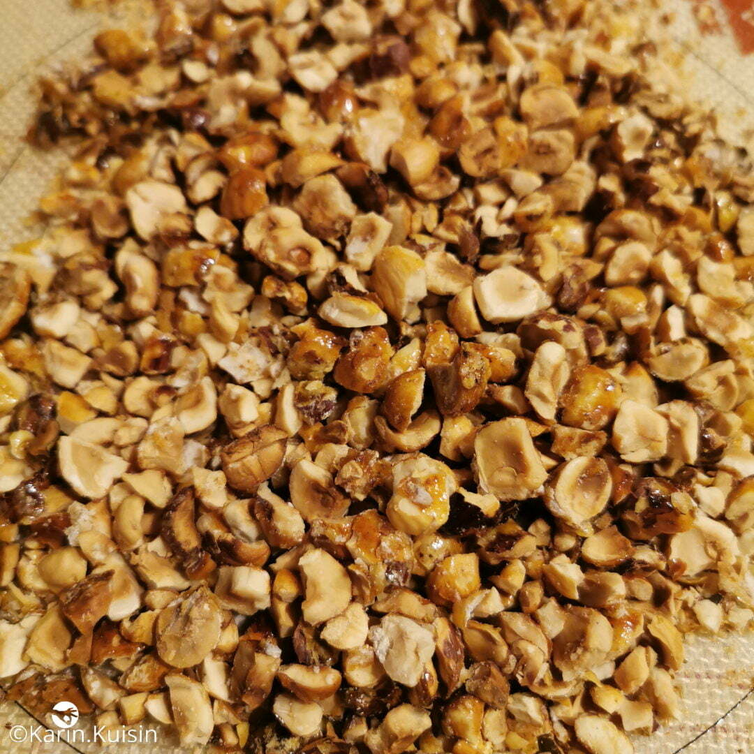 noisette caraméliser concasser