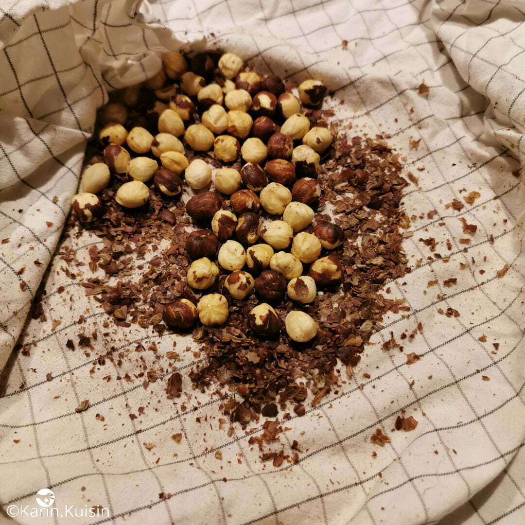 noisettes torréfier frotter