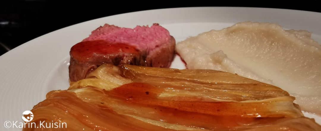 quasi de veau purée topinambour tatin endive caramel final