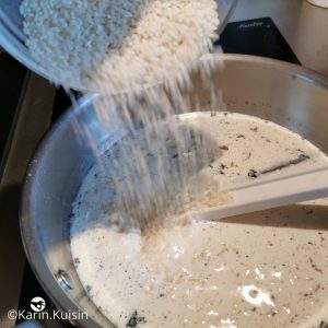 riz lait verser