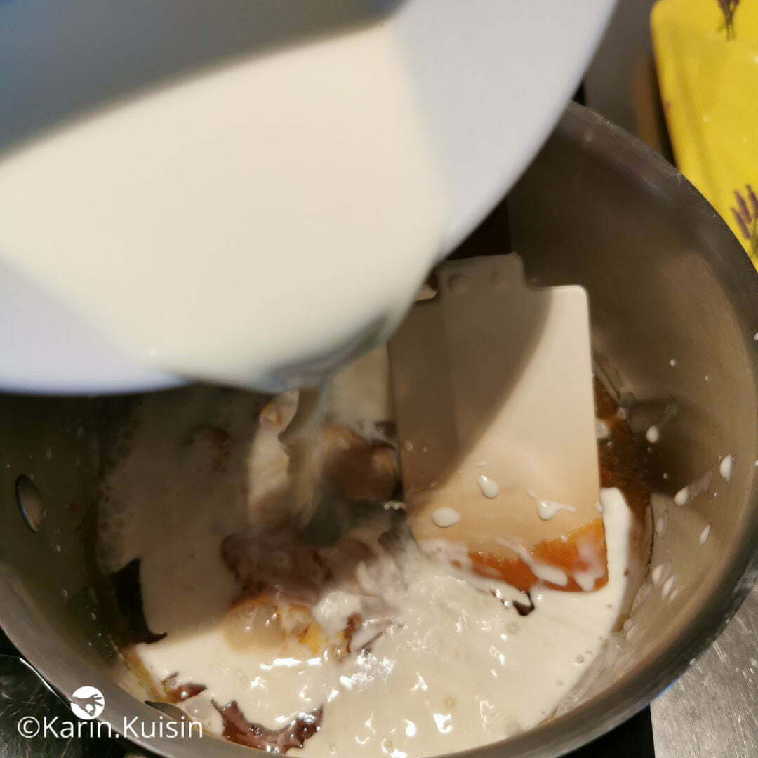 caramel crème verser