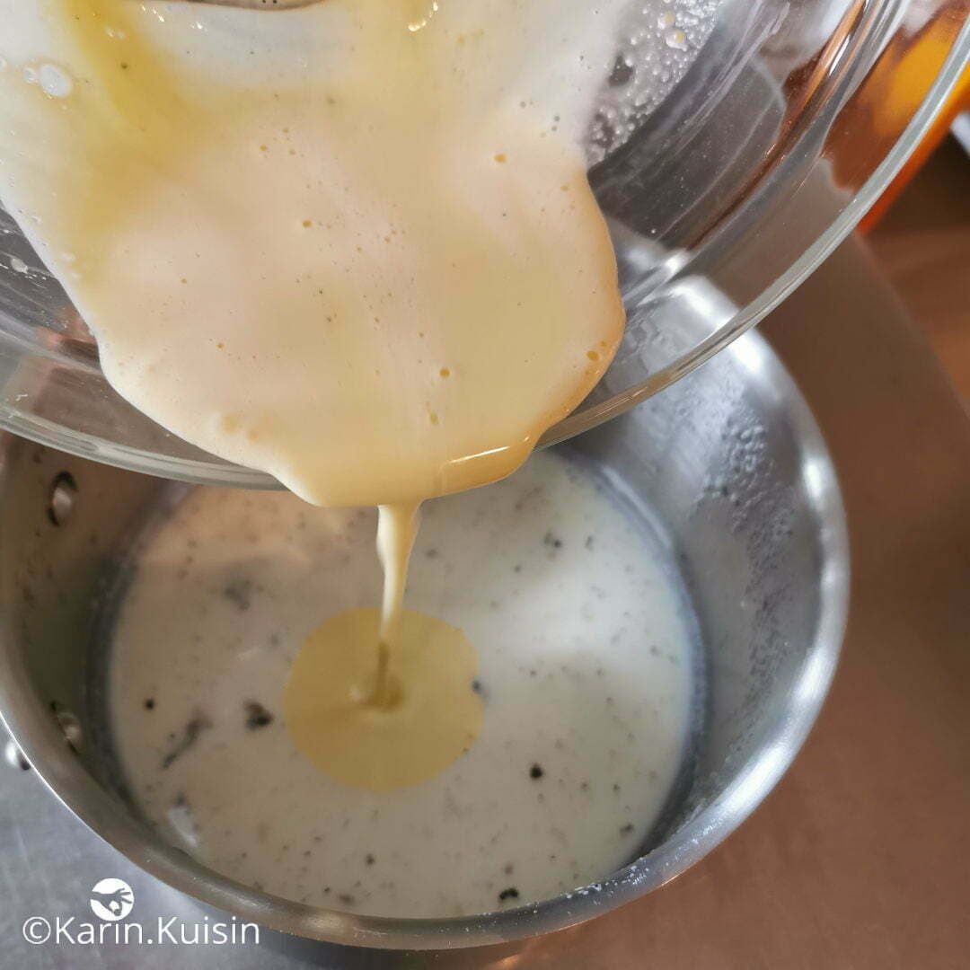 pâtissière casserole verser