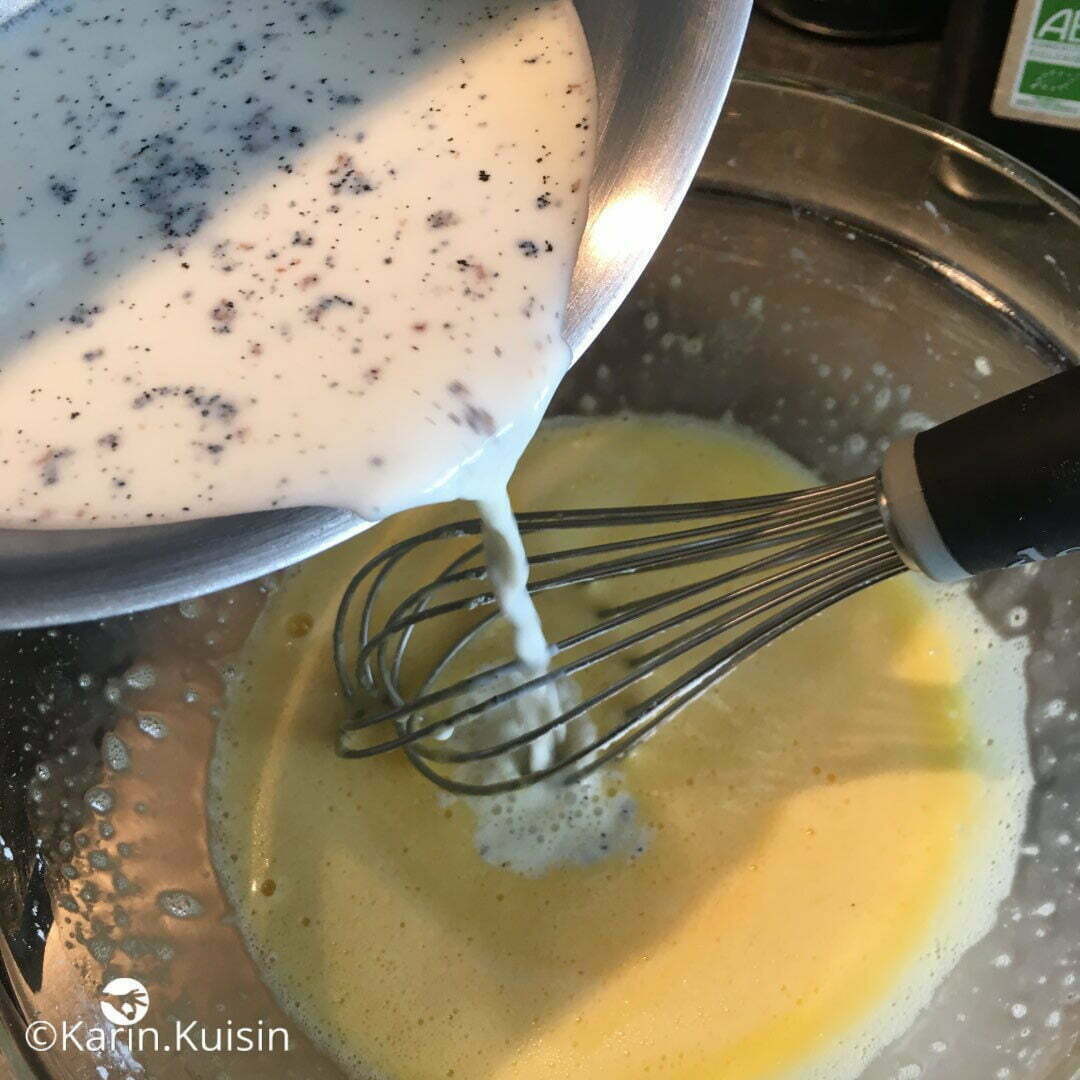 lait mélange oeuf verser
