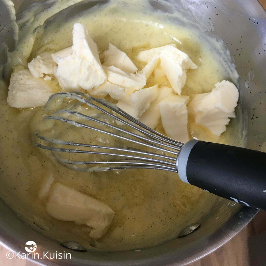pâtissière beurre froid ajouter