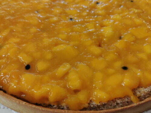 compotée mangue passion tarte étaler montage