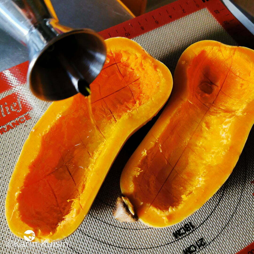 courge huile verser
