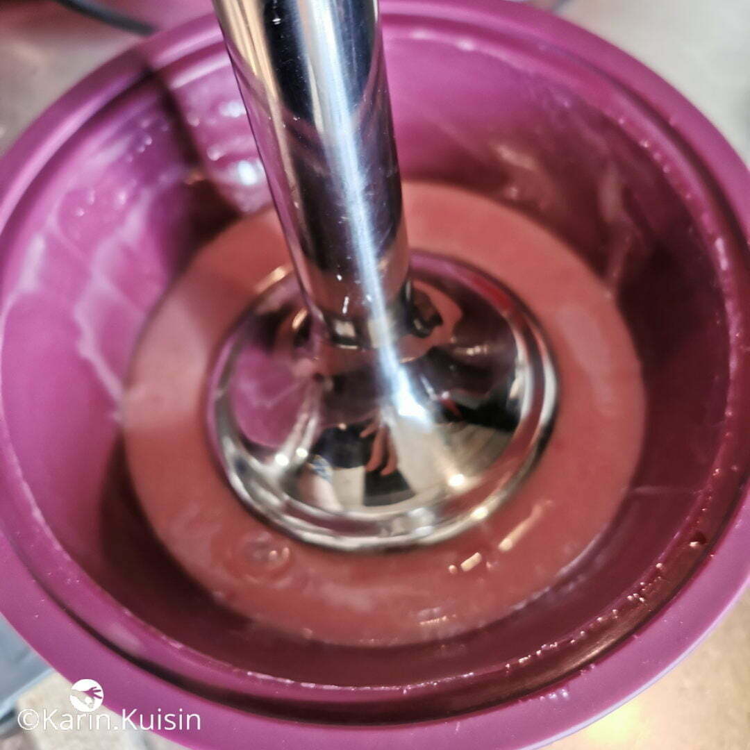 ganache purée framboise mixer