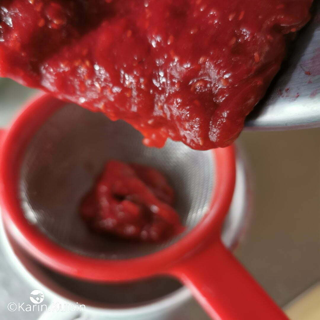 confit framboise filtrer