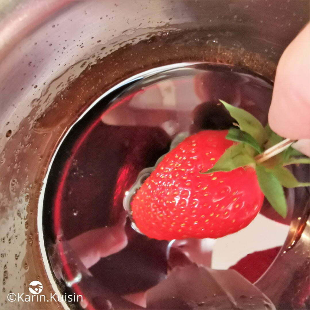 caramel balsamique fraise décor