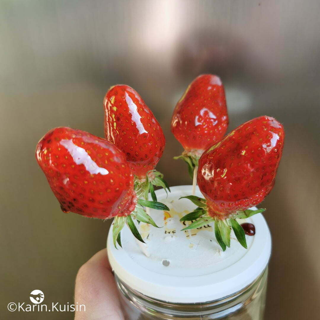 caramel balsamique fraise décor