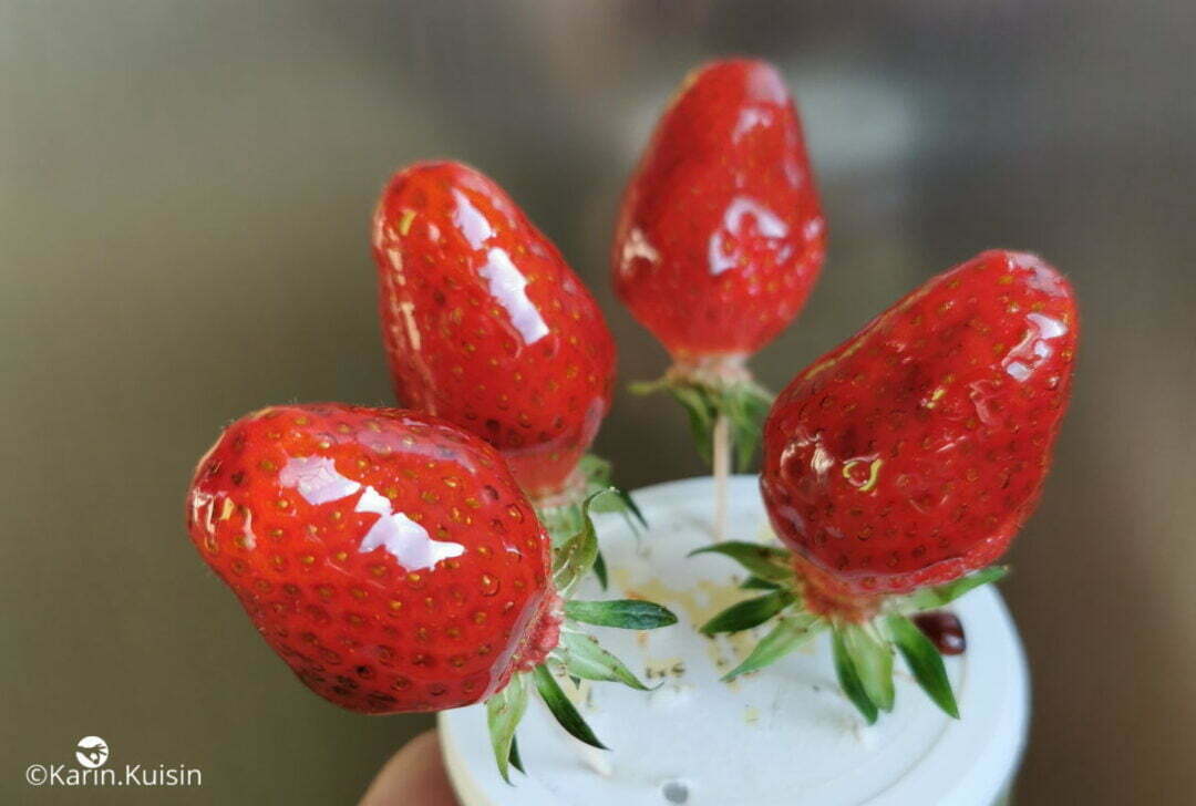 caramel balsamique fraise décor