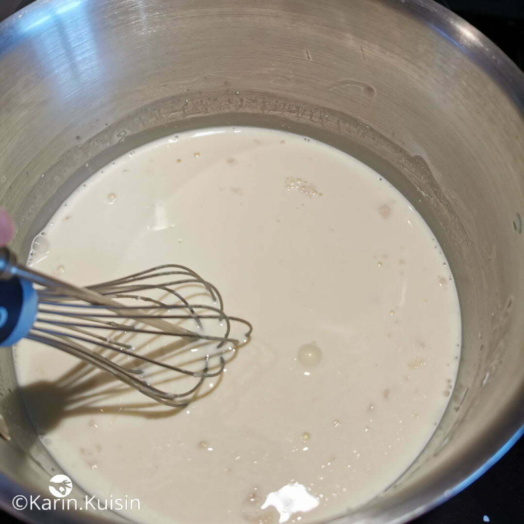 lait crème sucre pectine mélanger