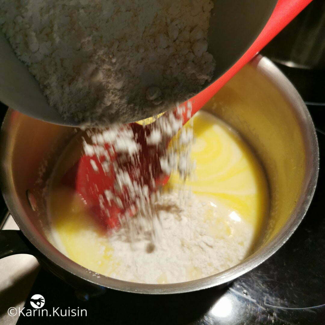 lait beurre sucre sel farine ajouter