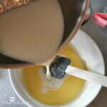 oeuf sucre fécule lait chaud verser
