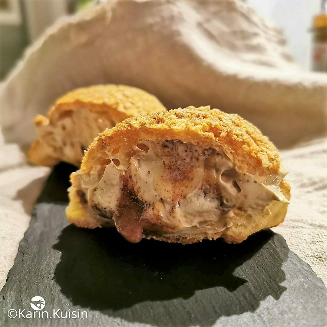 choux praliné Philippe Conticini final découpe