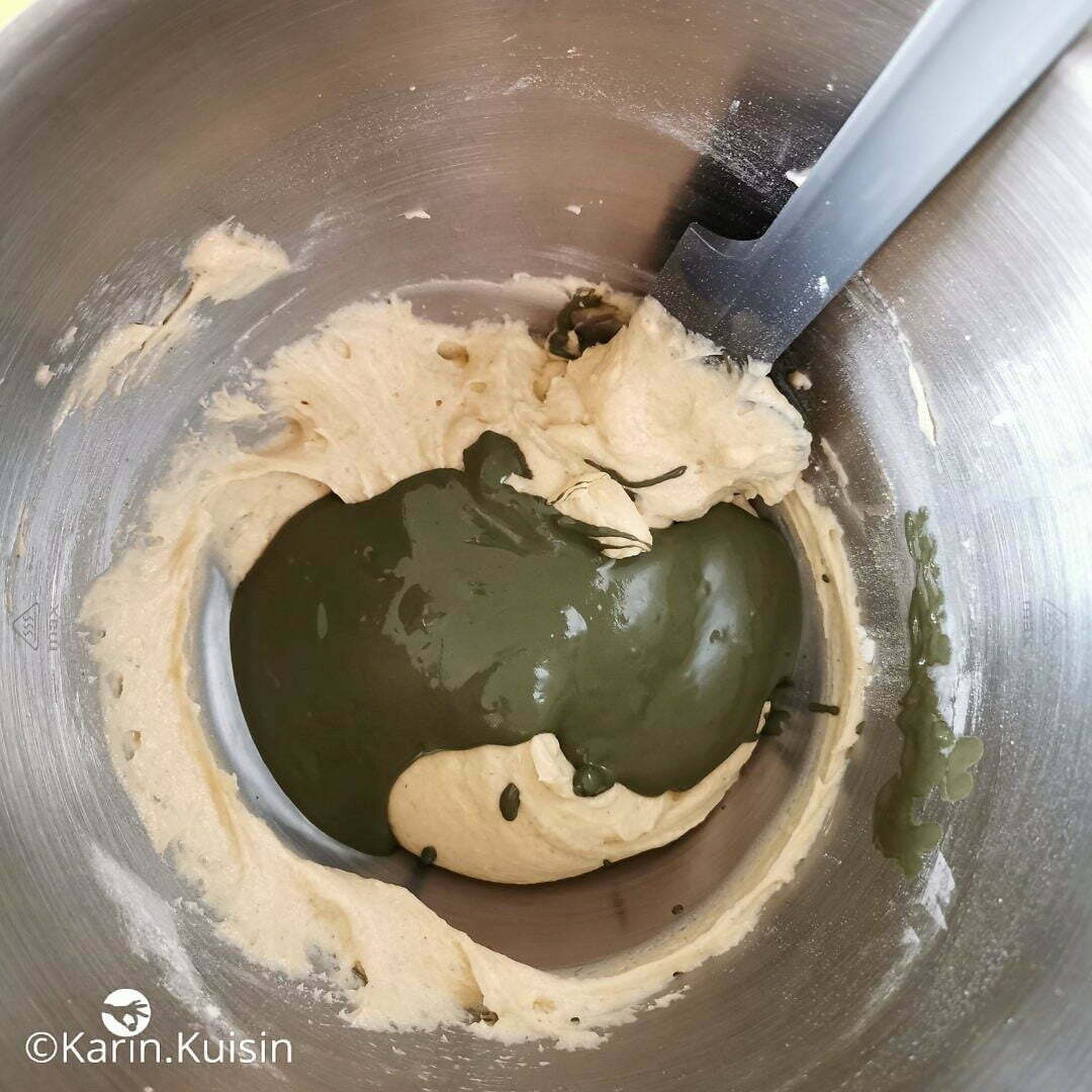 appareil cake matcha ajouter