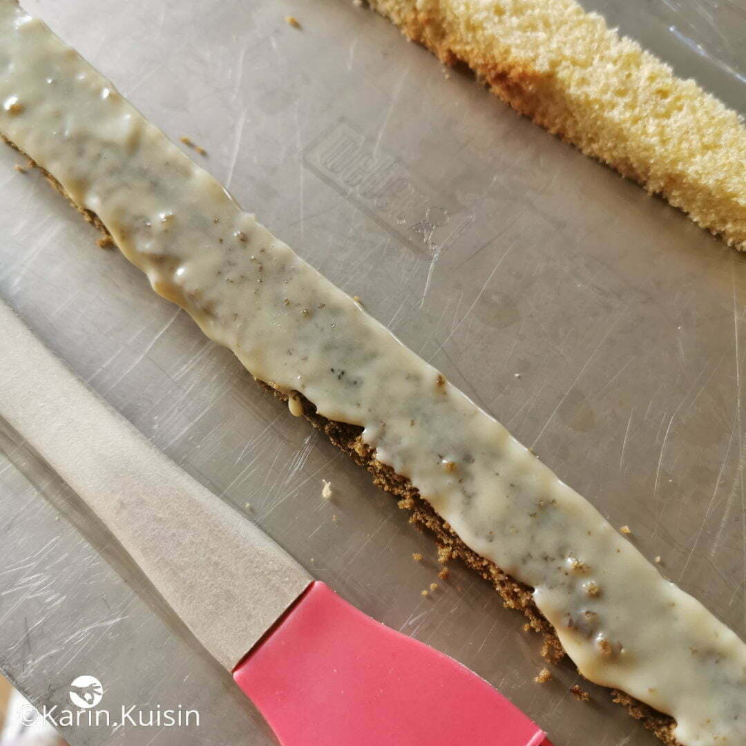 cake matcha ganache étaler