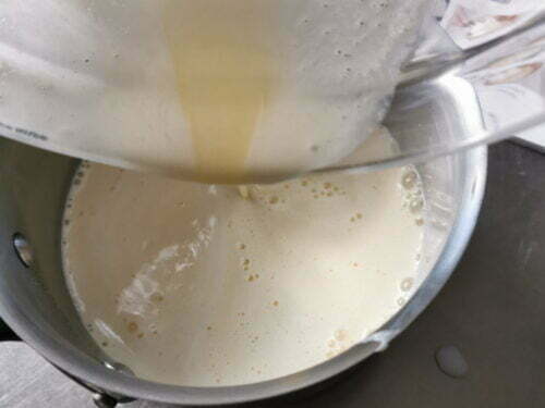 oeuf sucre fécule lait reverser