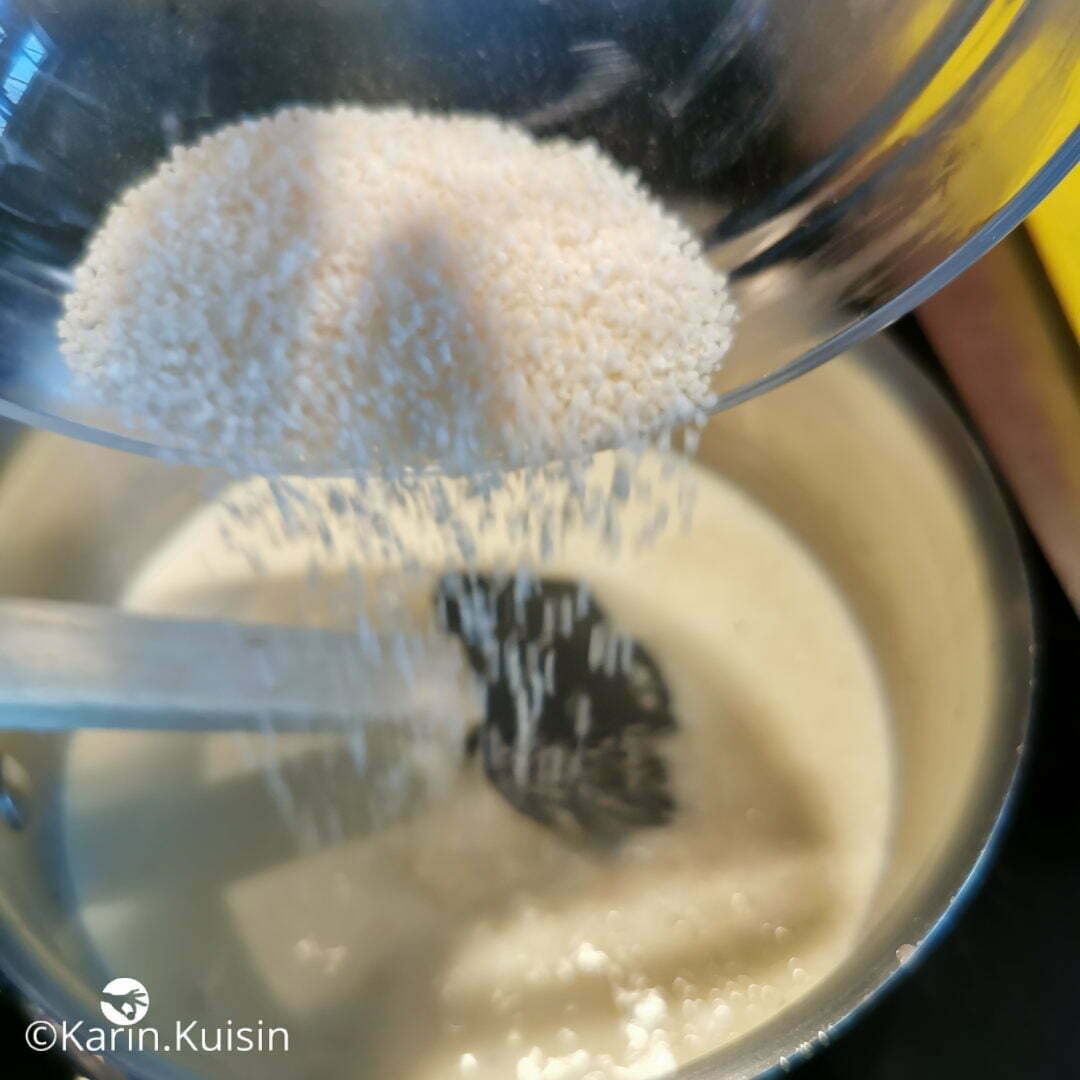 lait crème tapioca verser