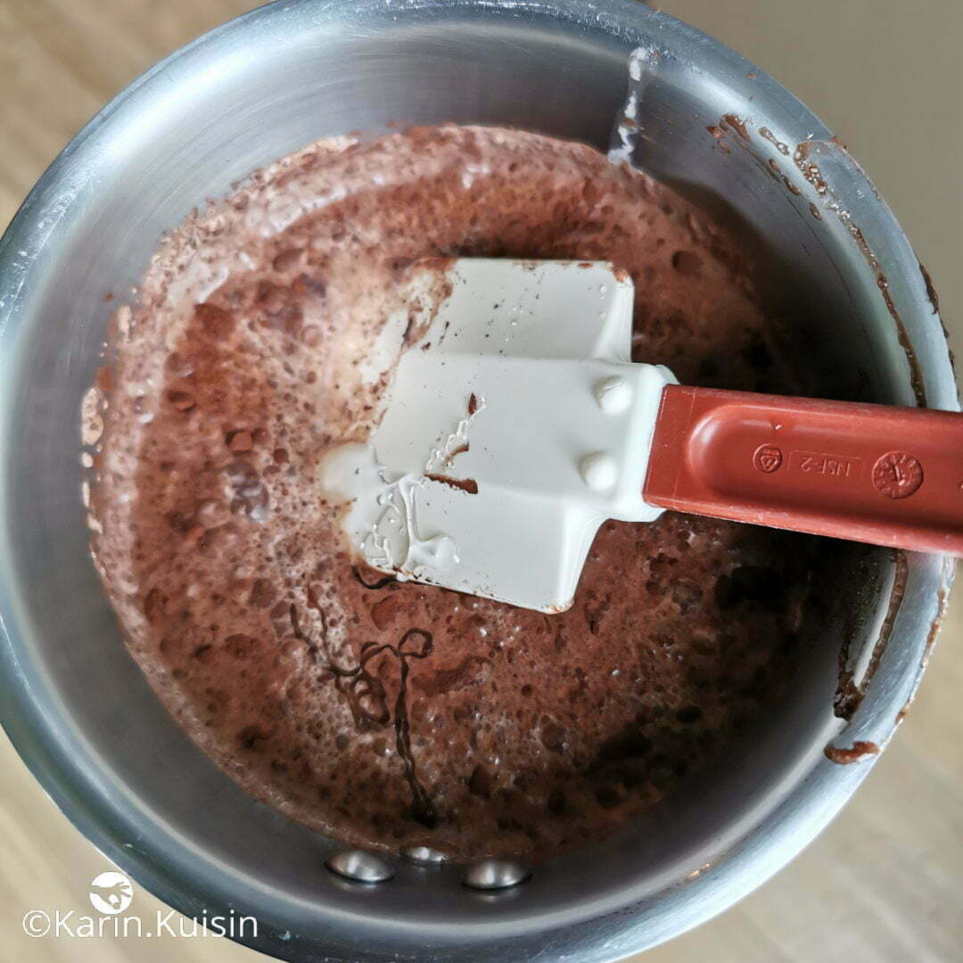 lait crème cacao glucose mélanger