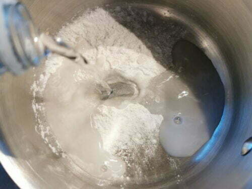 amidon eau verser