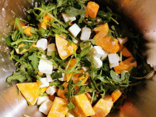 potimarron feta roquette mélanger