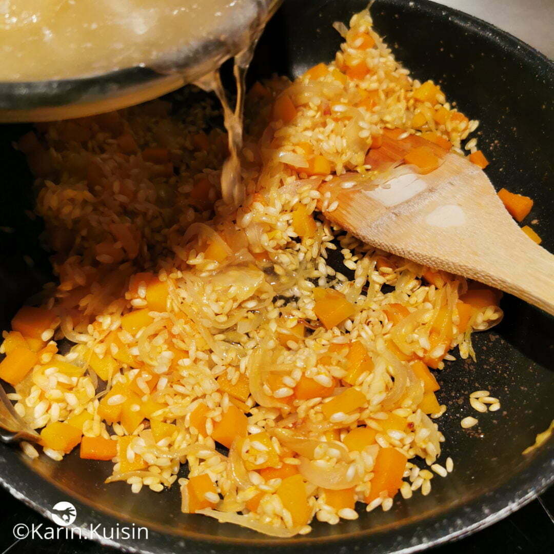 risotto bouillon verser