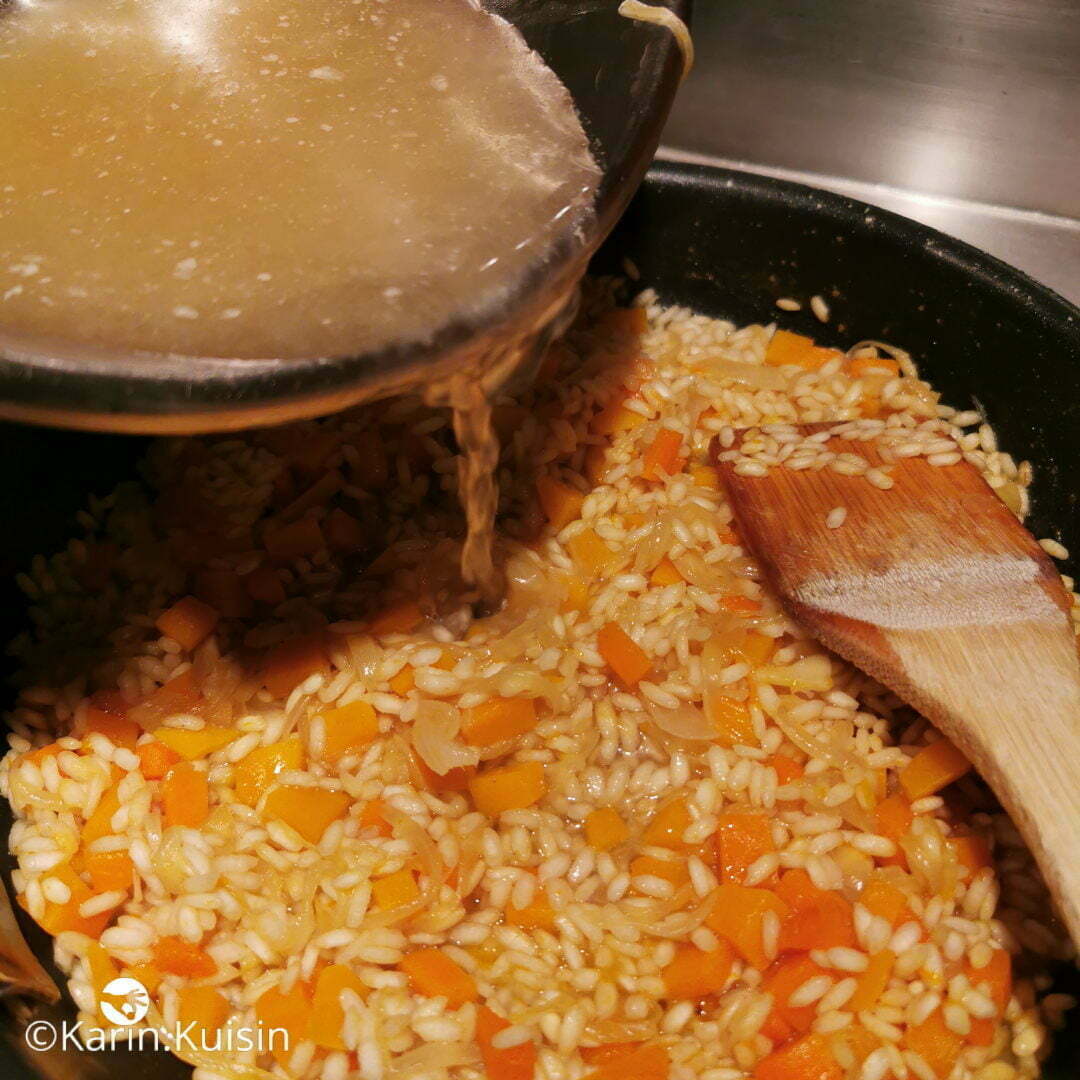 risotto bouillon verser