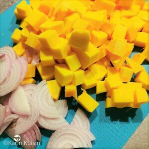 oignon courge butternut détailler