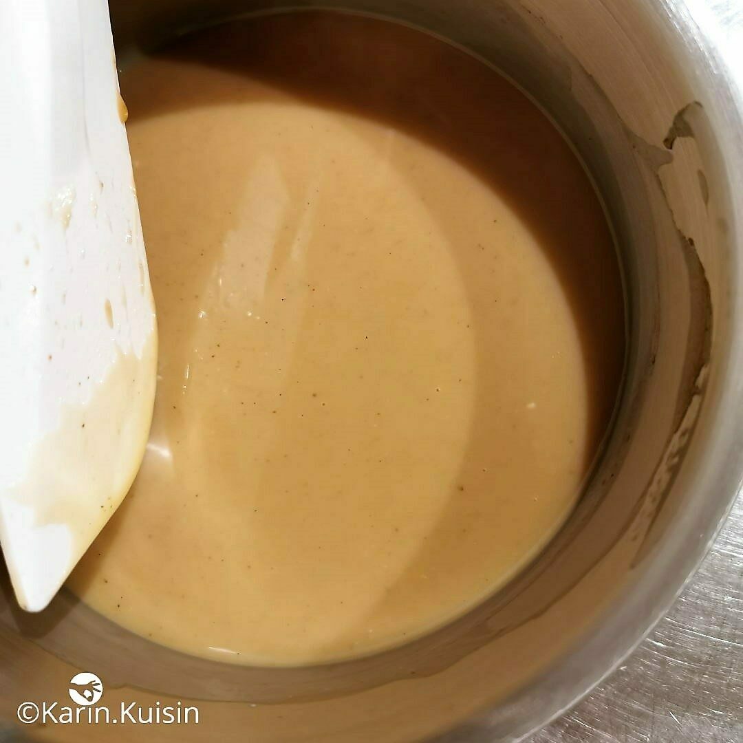 pannacota crème marron mélanger