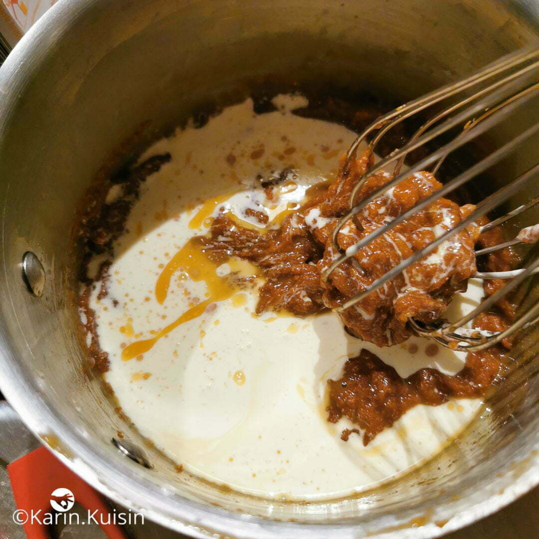 caramel praliné crème ajouter