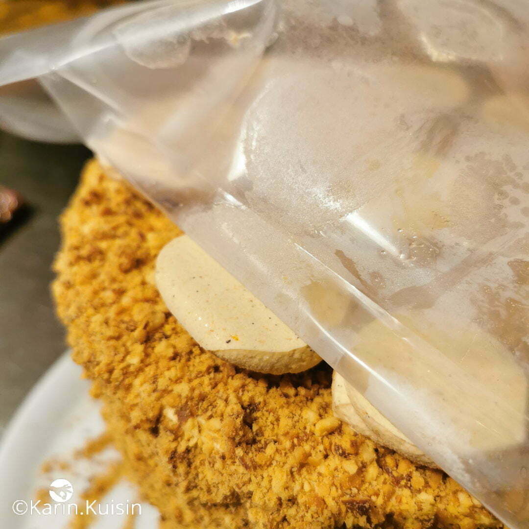 rond crème praliné feuille ôter montage