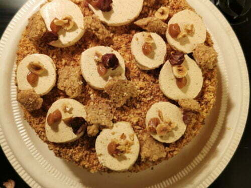 russe décorer streusel noisette caramel praliné montage