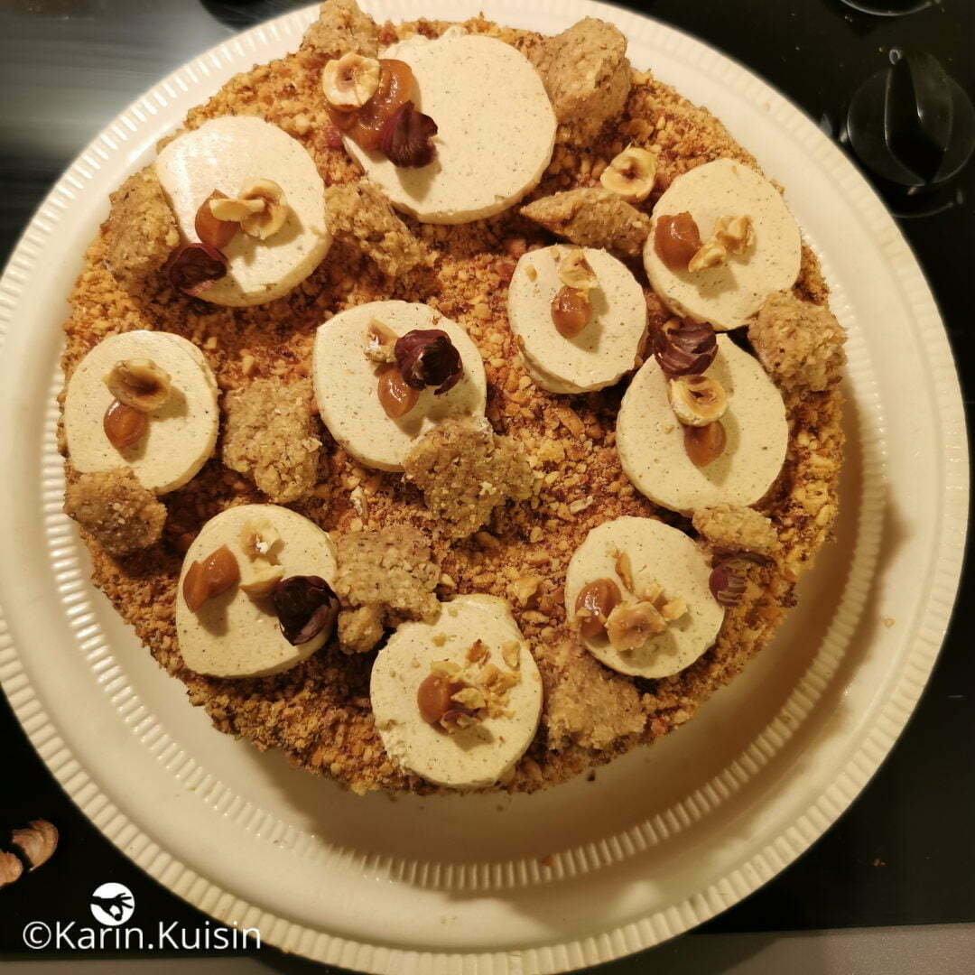 russe décorer streusel noisette caramel praliné montage