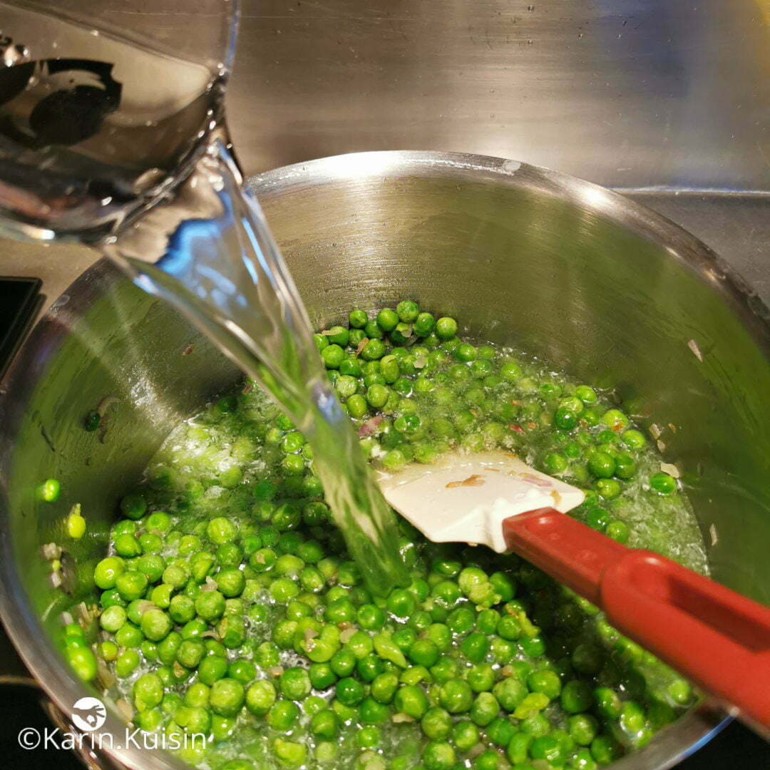 velouté petit pois eau ajouter