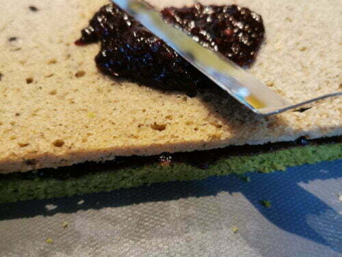 montage cake damier compotée étaler
