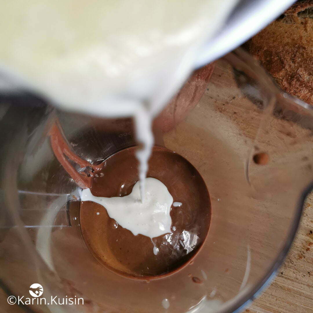 pâte noisette gianduja crème verser