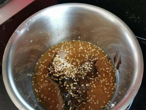 sésame miso miel eau