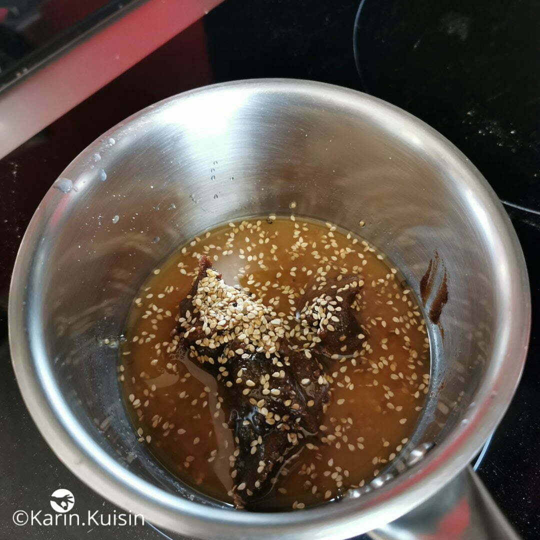 sésame miso miel eau