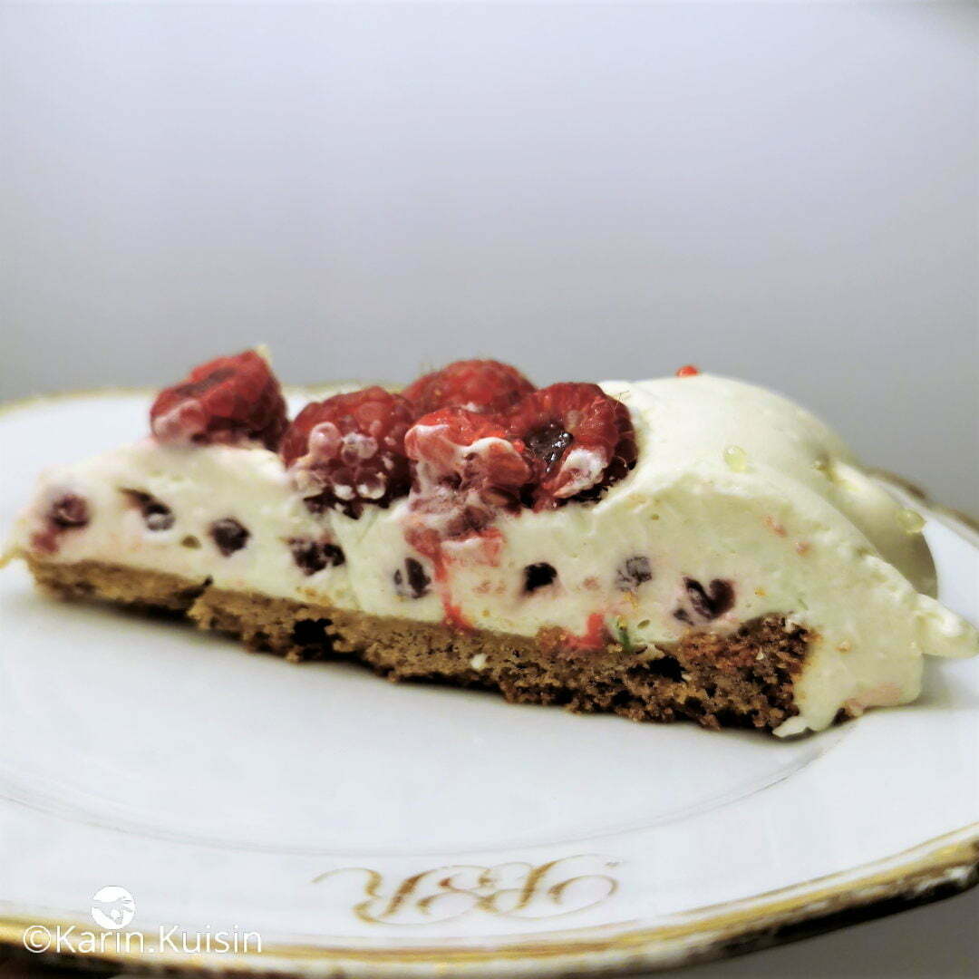 tarte framboise menthe citron final découpe